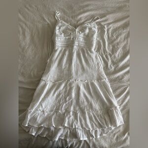 White Sleeveless Crochet Dress